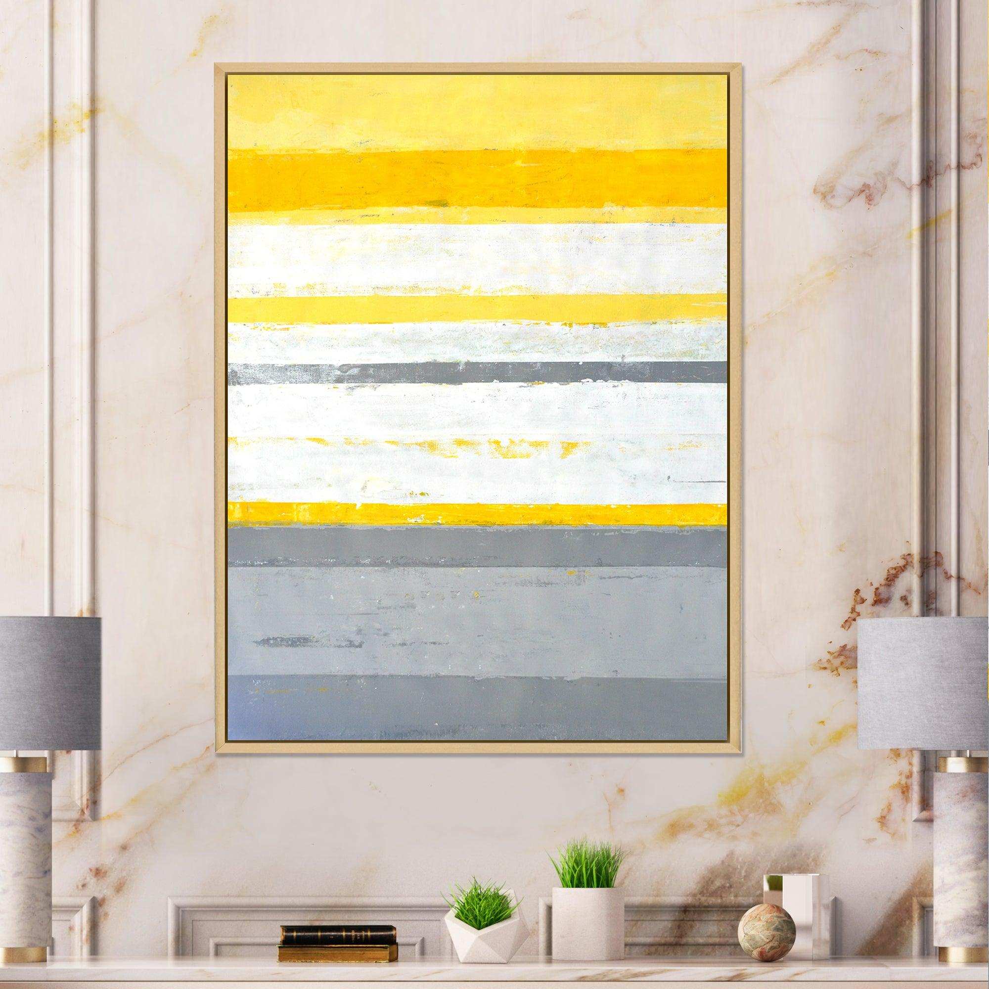 Grey and Yellow Blue Abstract XIII