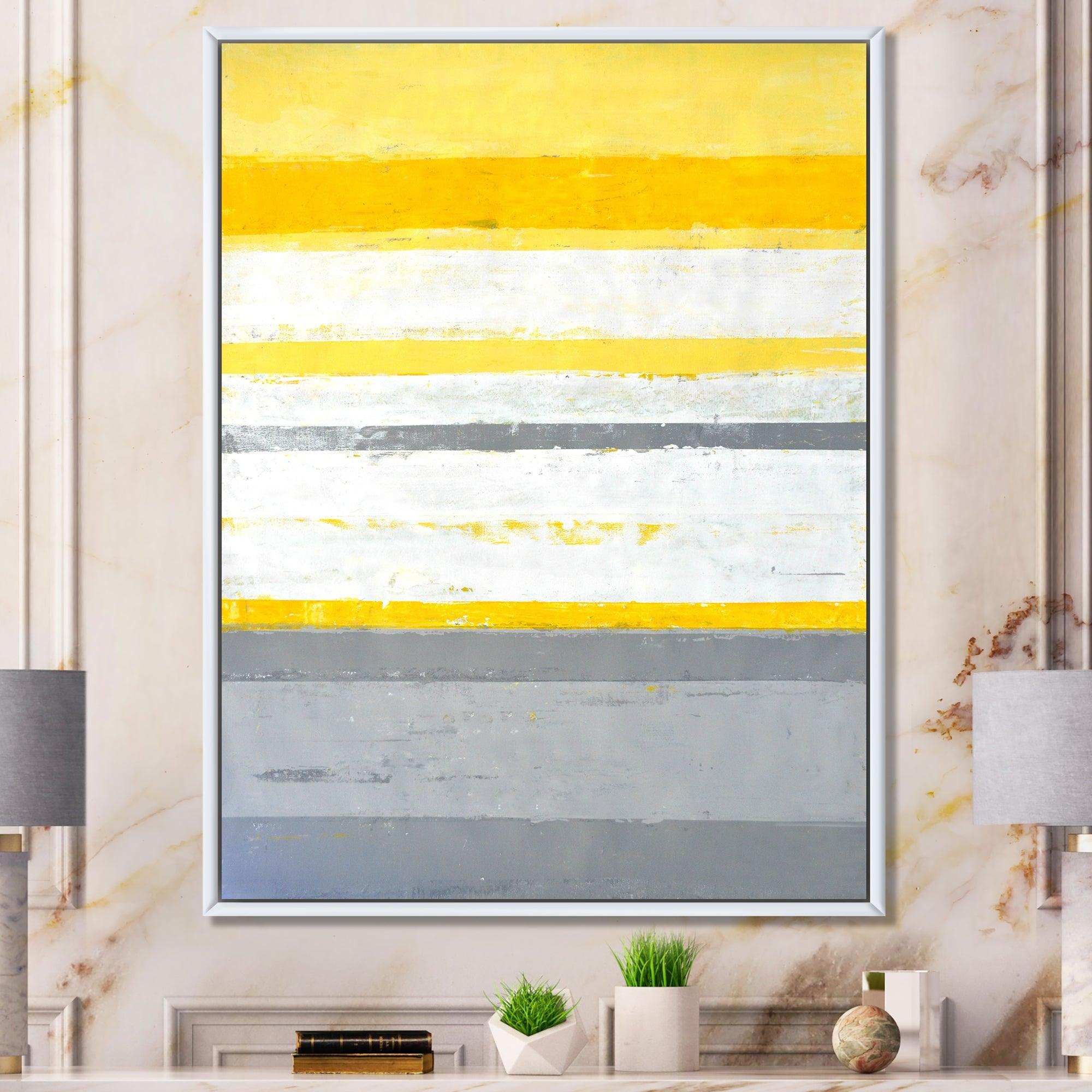 Grey and Yellow Blue Abstract XIII