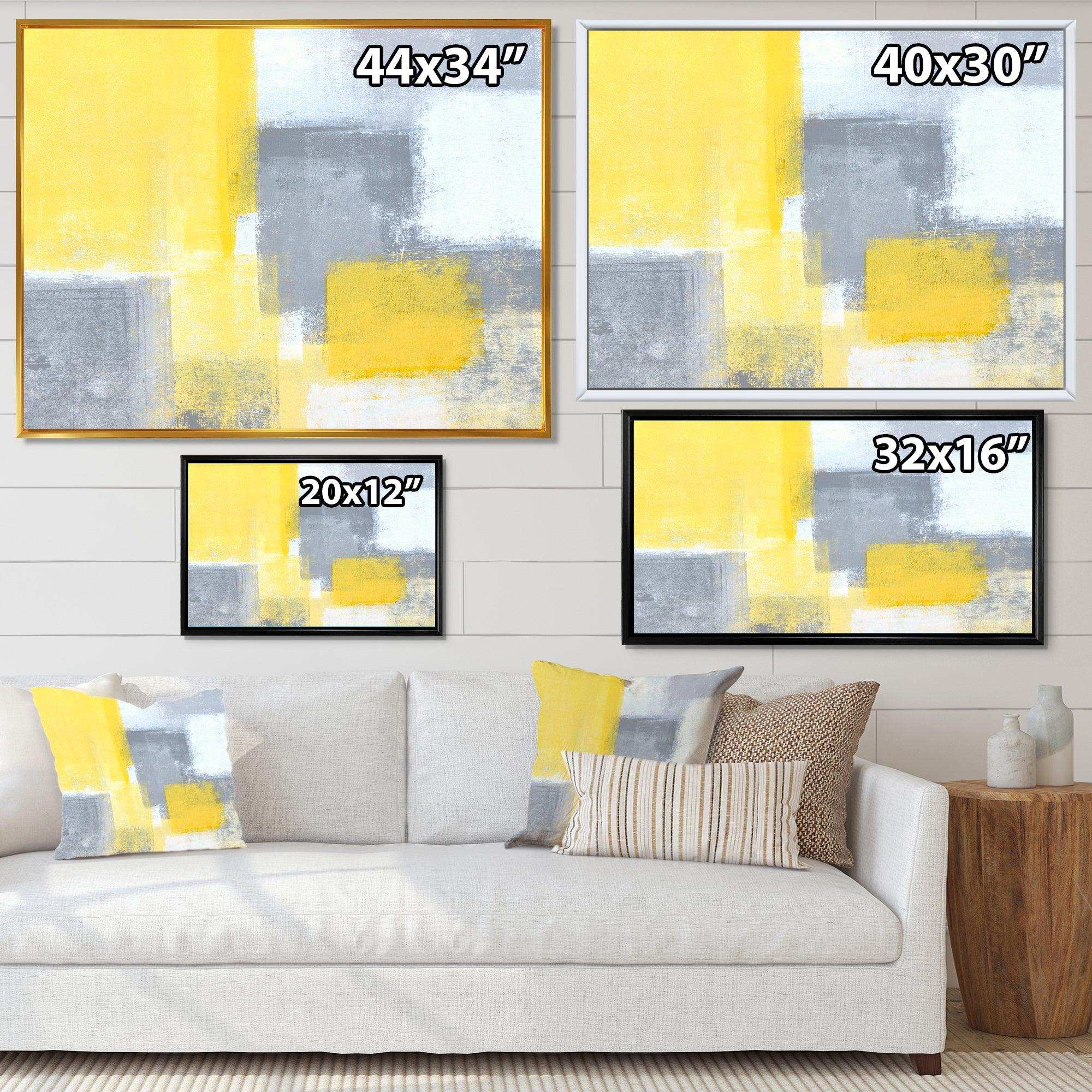 Grey and Yellow Blue Abstract XXI