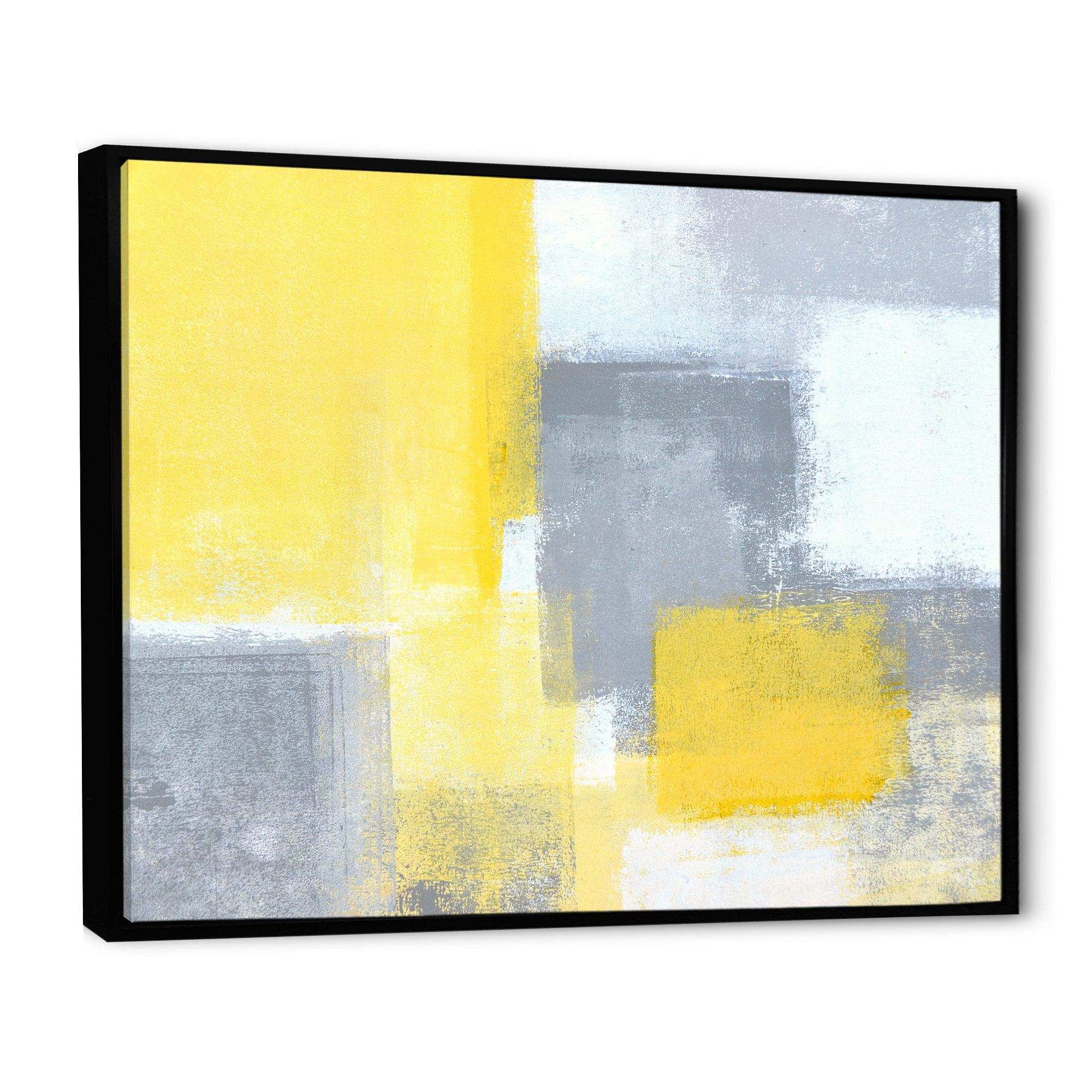 Grey and Yellow Blue Abstract XXI