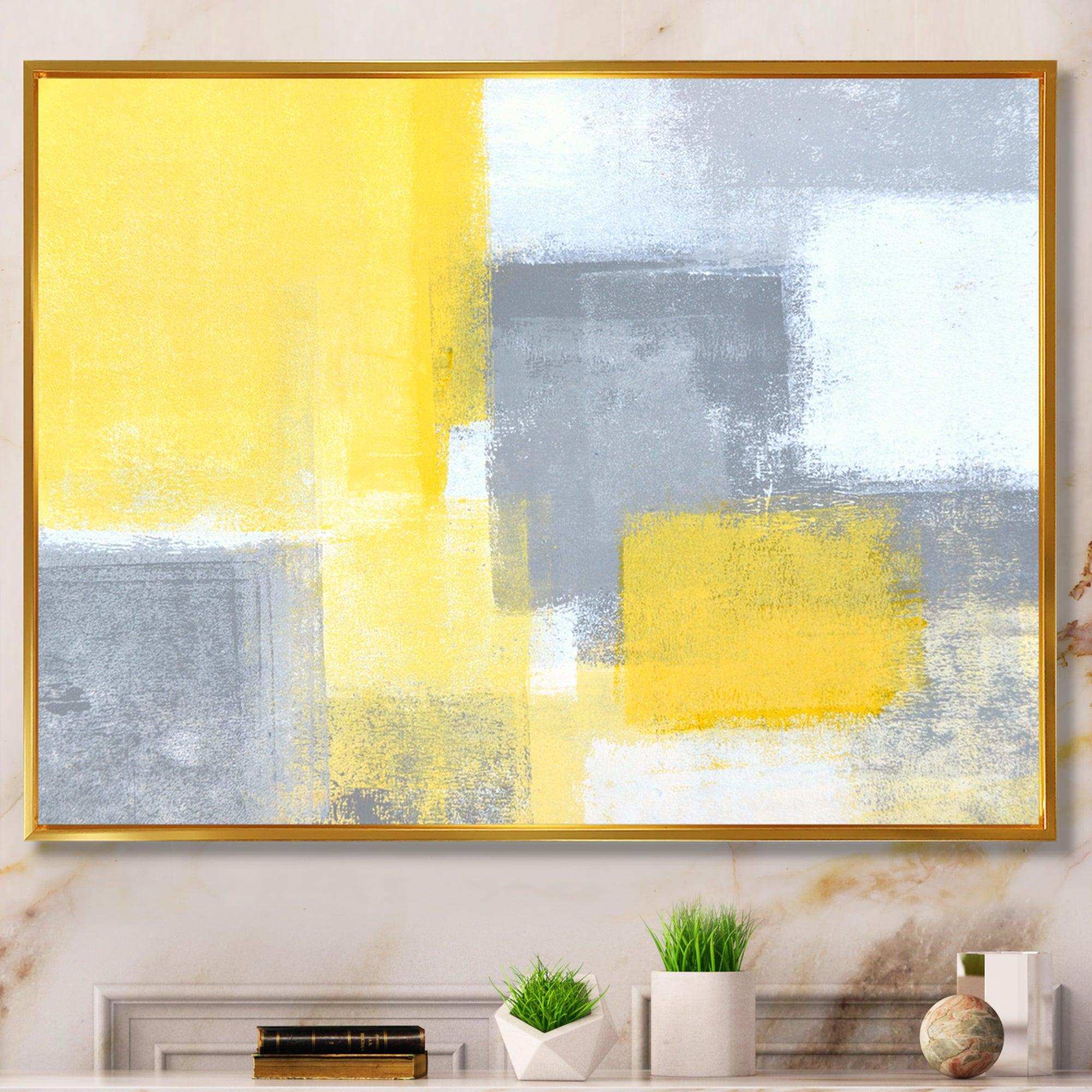 Grey and Yellow Blue Abstract XXI
