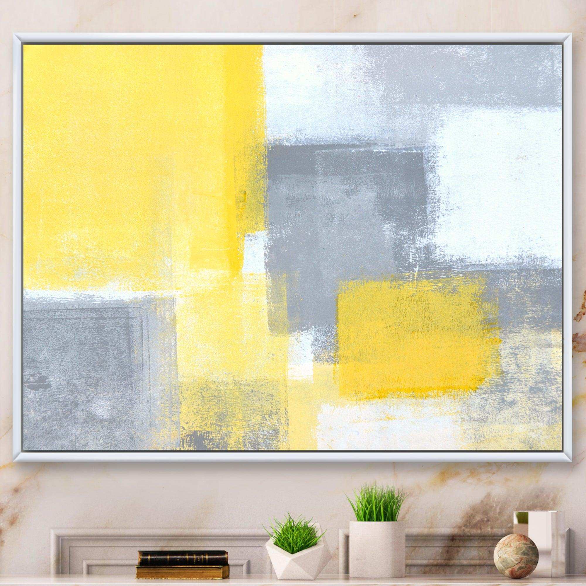 Grey and Yellow Blue Abstract XXI