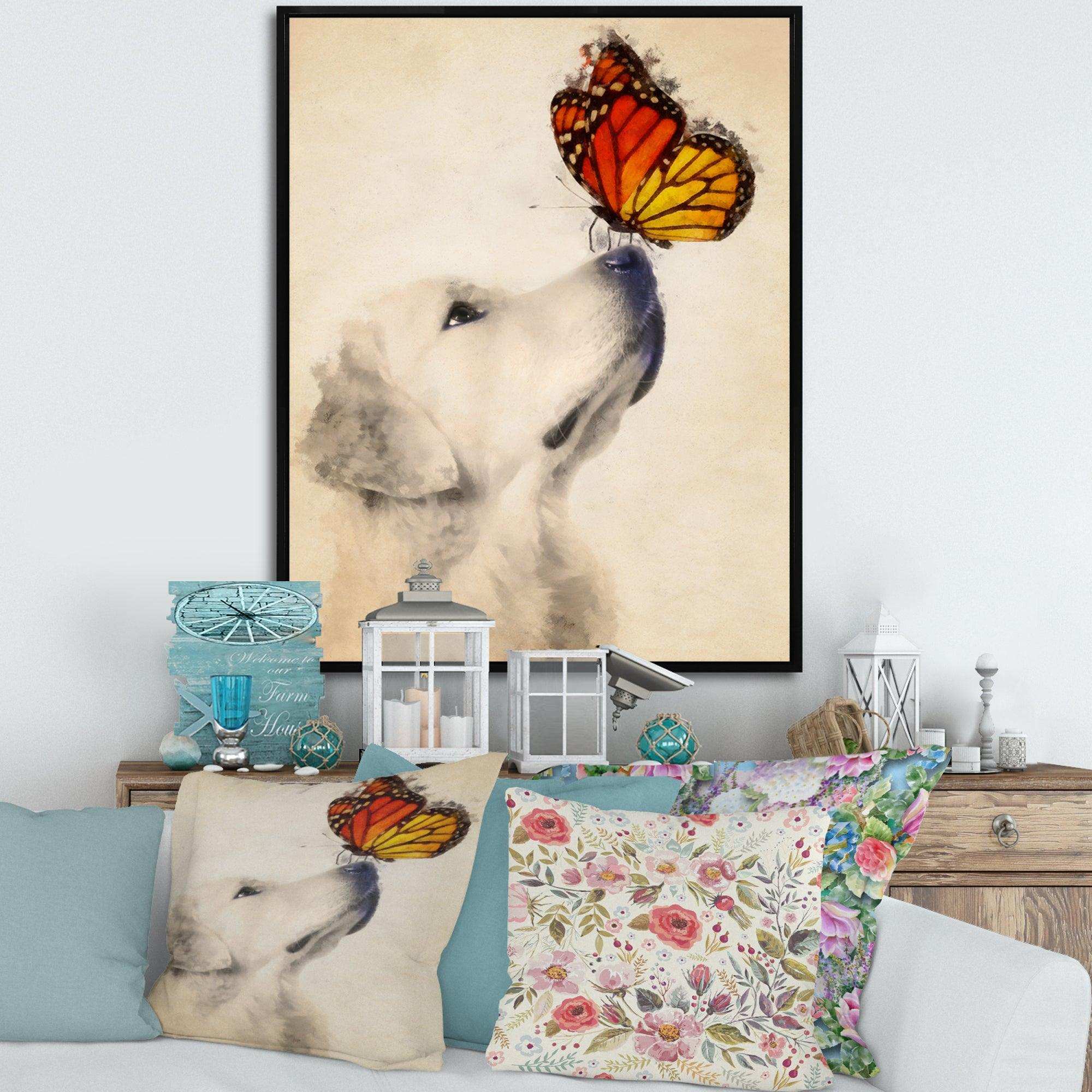 Golden Retriever Dog with Butterfly I