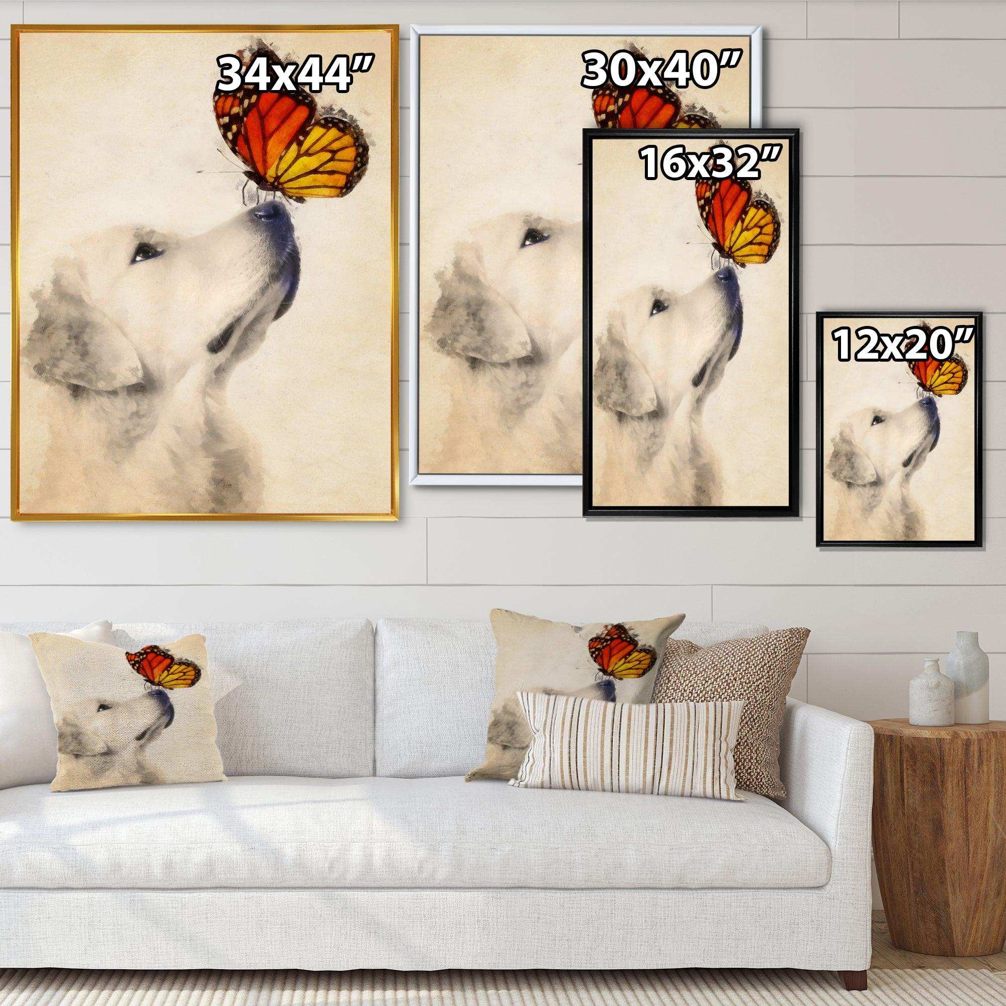 Golden Retriever Dog with Butterfly I