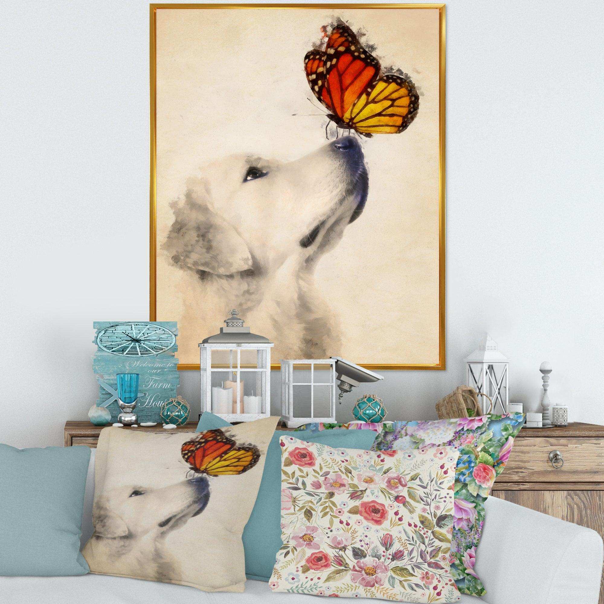 Golden Retriever Dog with Butterfly I