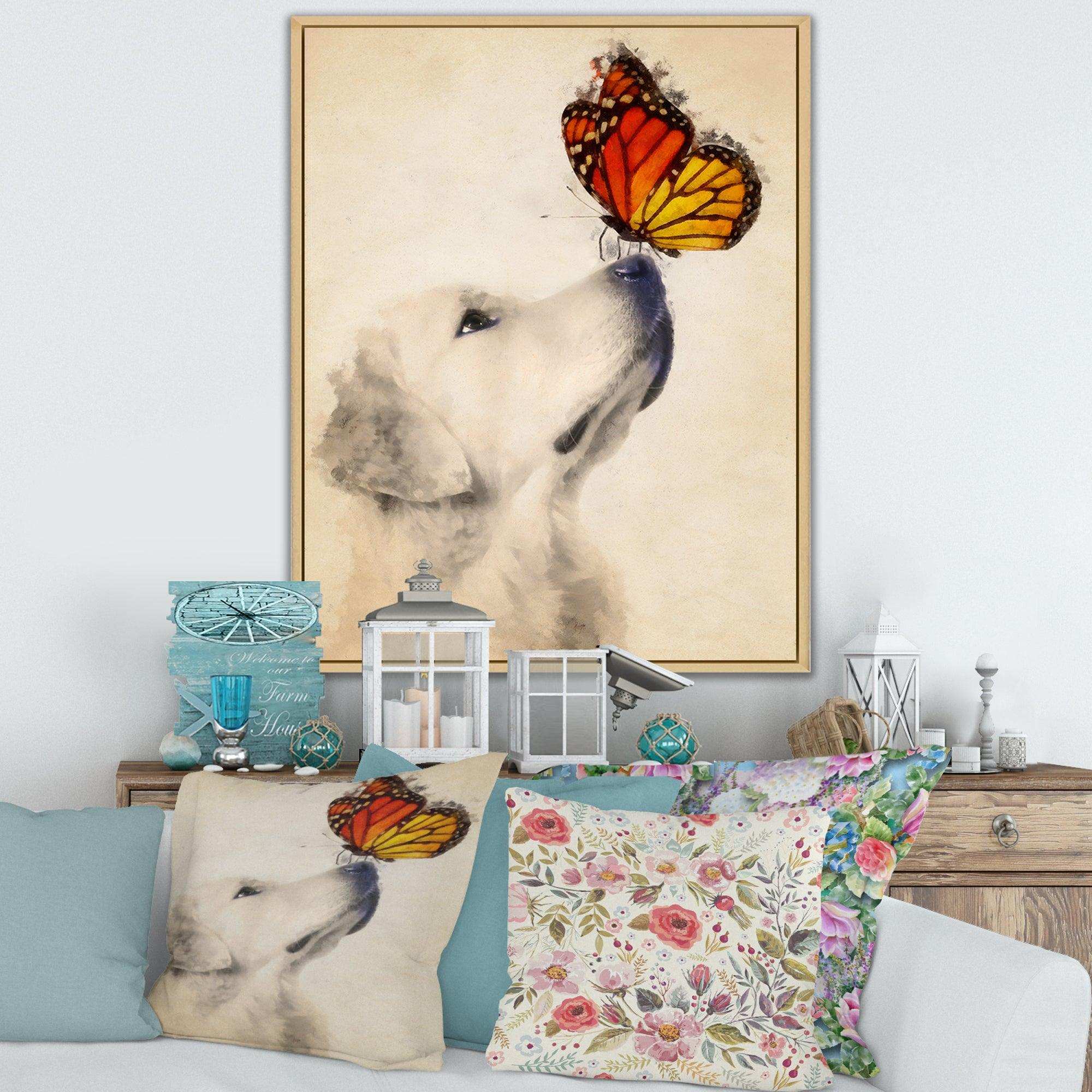 Golden Retriever Dog with Butterfly I