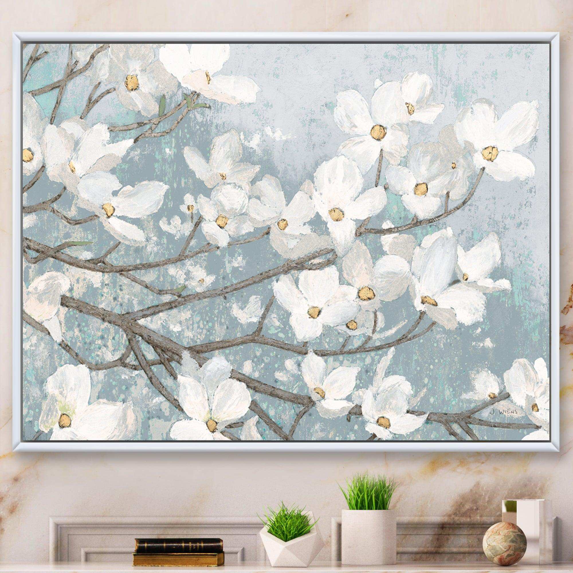 Blue on Grey Blossoms