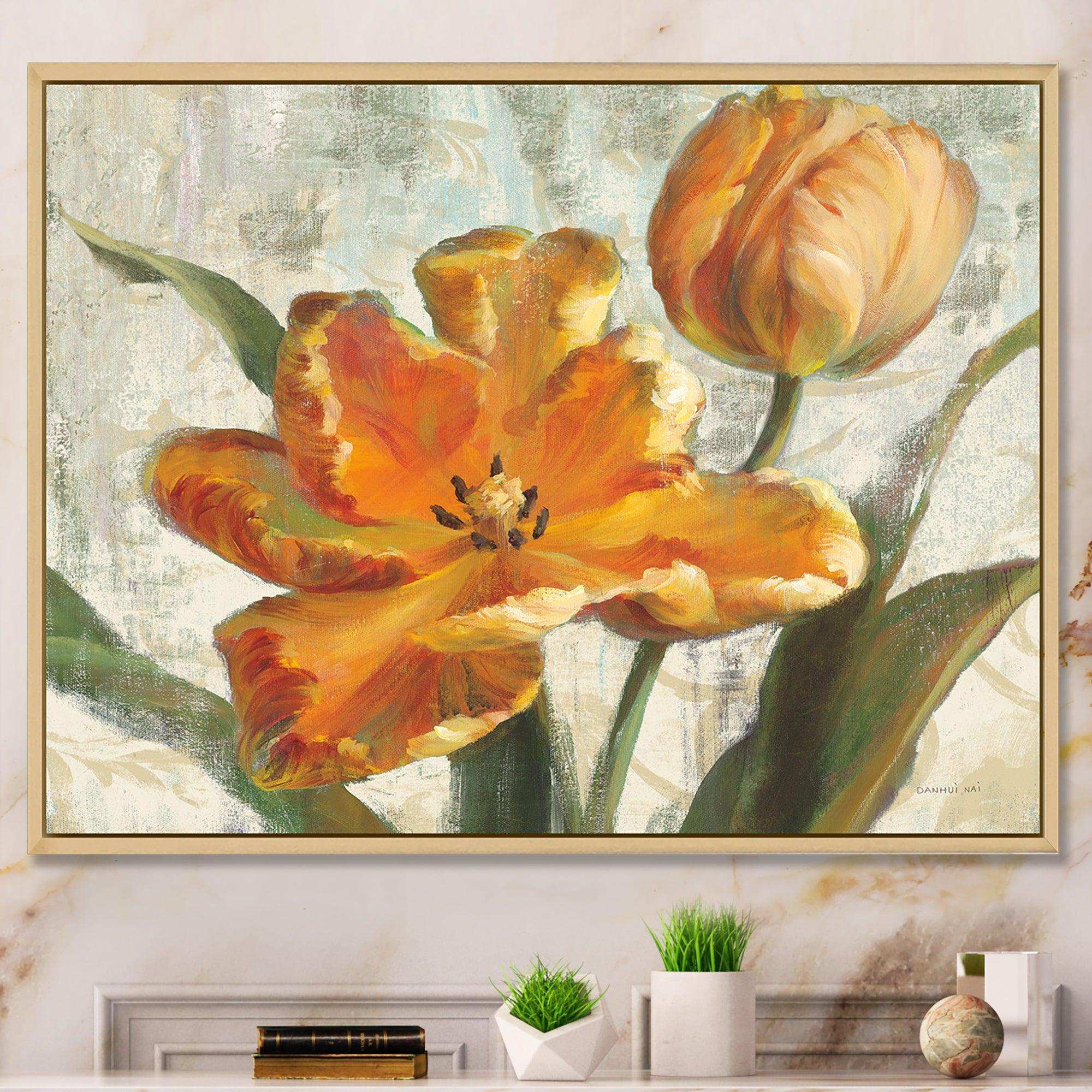 Parrot Tulips I on Ivory