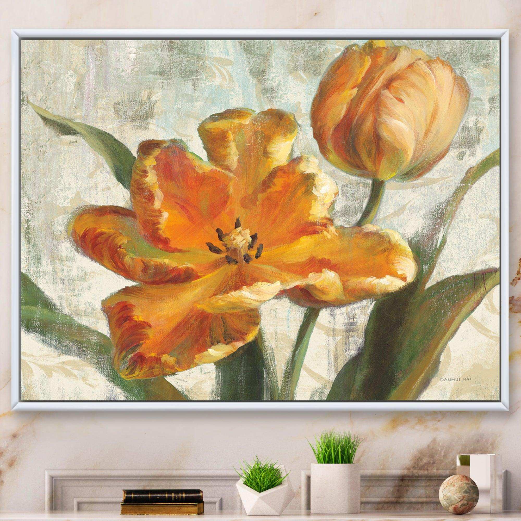 Parrot Tulips I on Ivory