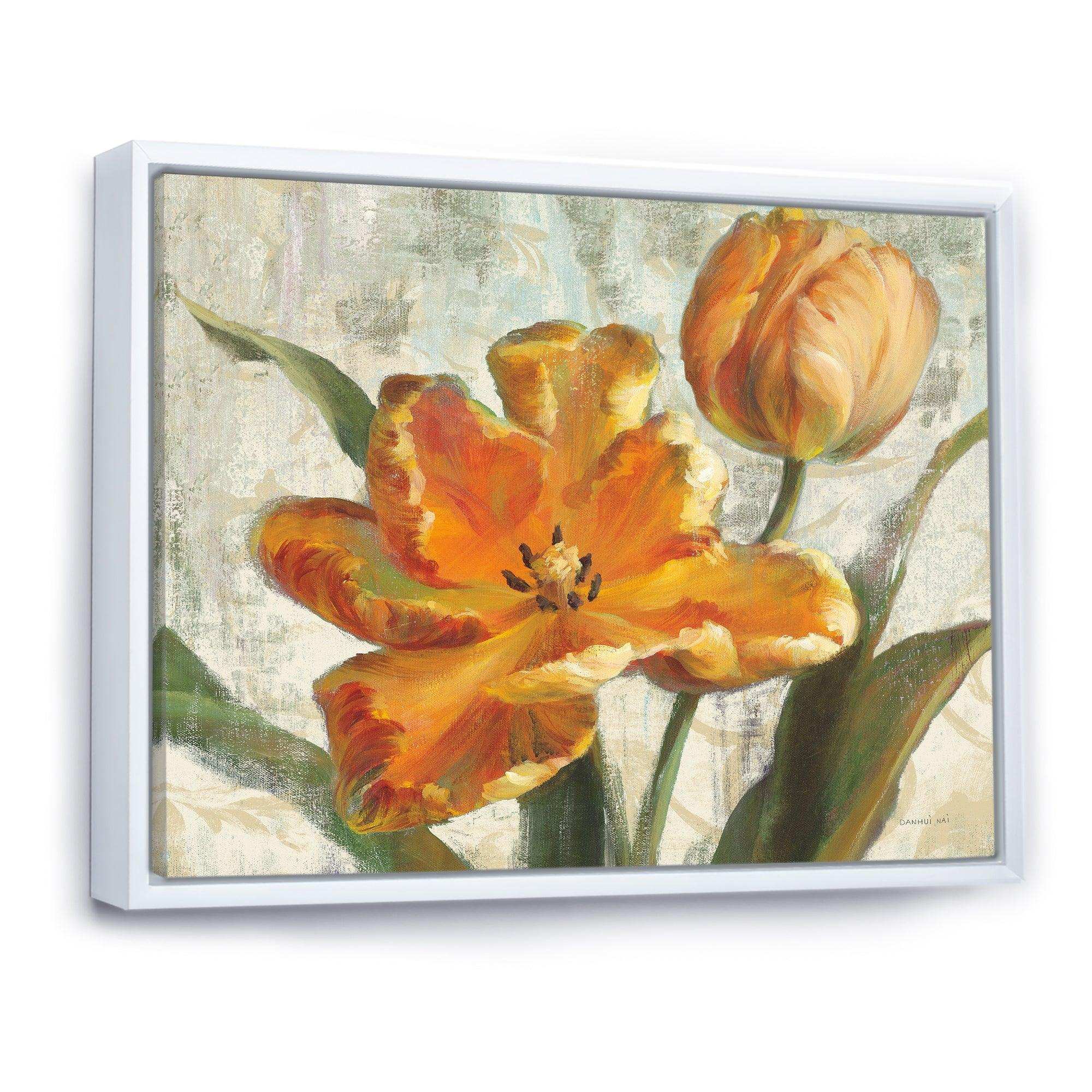 Parrot Tulips I on Ivory