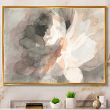 Abstract Peony Grey Framed Canvas Vibrant Gold - 1.5 Thick