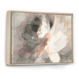 Abstract Peony Grey Framed Canvas Matte White - 1.5 Thick