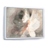 Abstract Peony Grey Framed Canvas Matte White - 1.5 Thick
