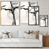 Abstract Neutral II Framed Print Matte White - 1.5 Width