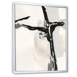 Abstract Neutral II Framed Canvas Matte White - 1.5 Thick