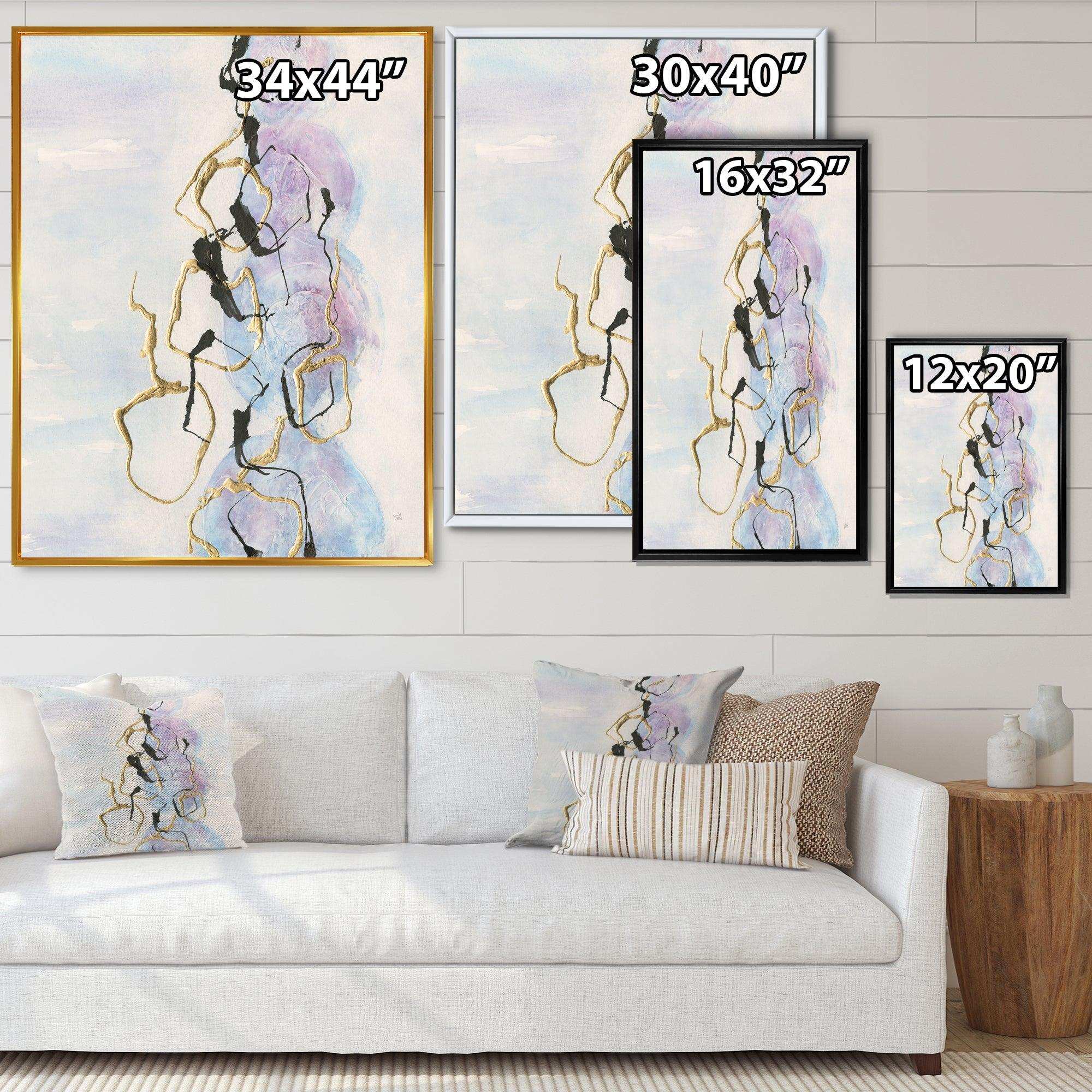 Gold Lines on Pastel I