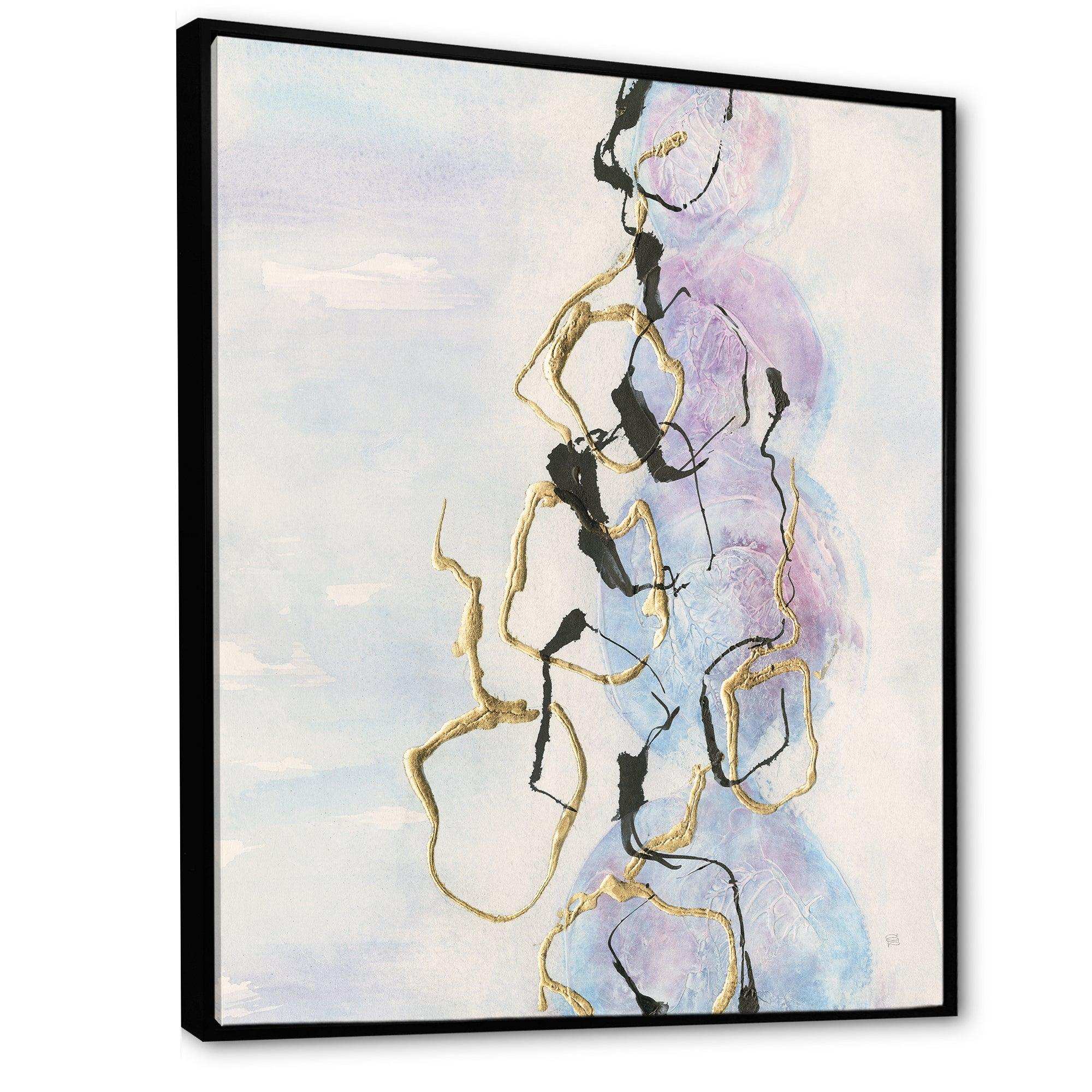 Gold Lines on Pastel I