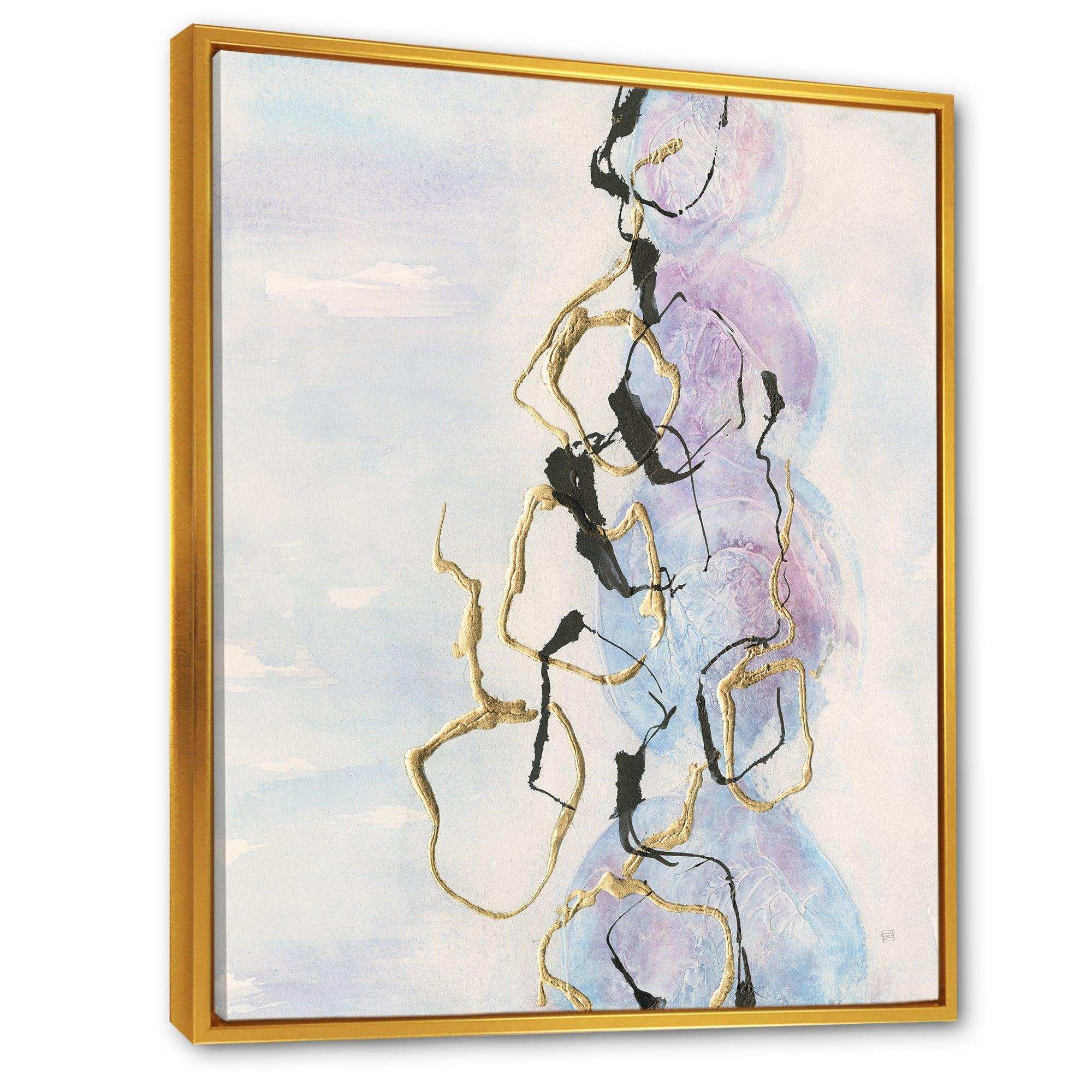 Gold Lines on Pastel I