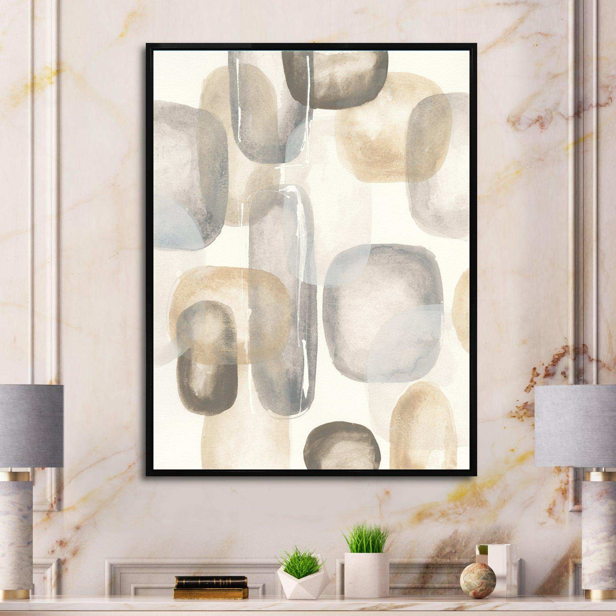 Neutral Oval Grey Stones I