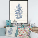 Blue Fern Print on wood I