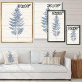 Blue Fern Print on wood I