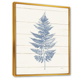 Blue Fern Print on wood I