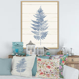 Blue Fern Print on wood I
