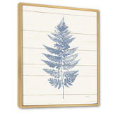 Blue Fern Print on wood I