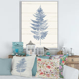 Blue Fern Print on wood I