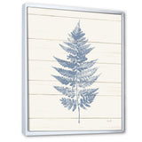 Blue Fern Print on wood I