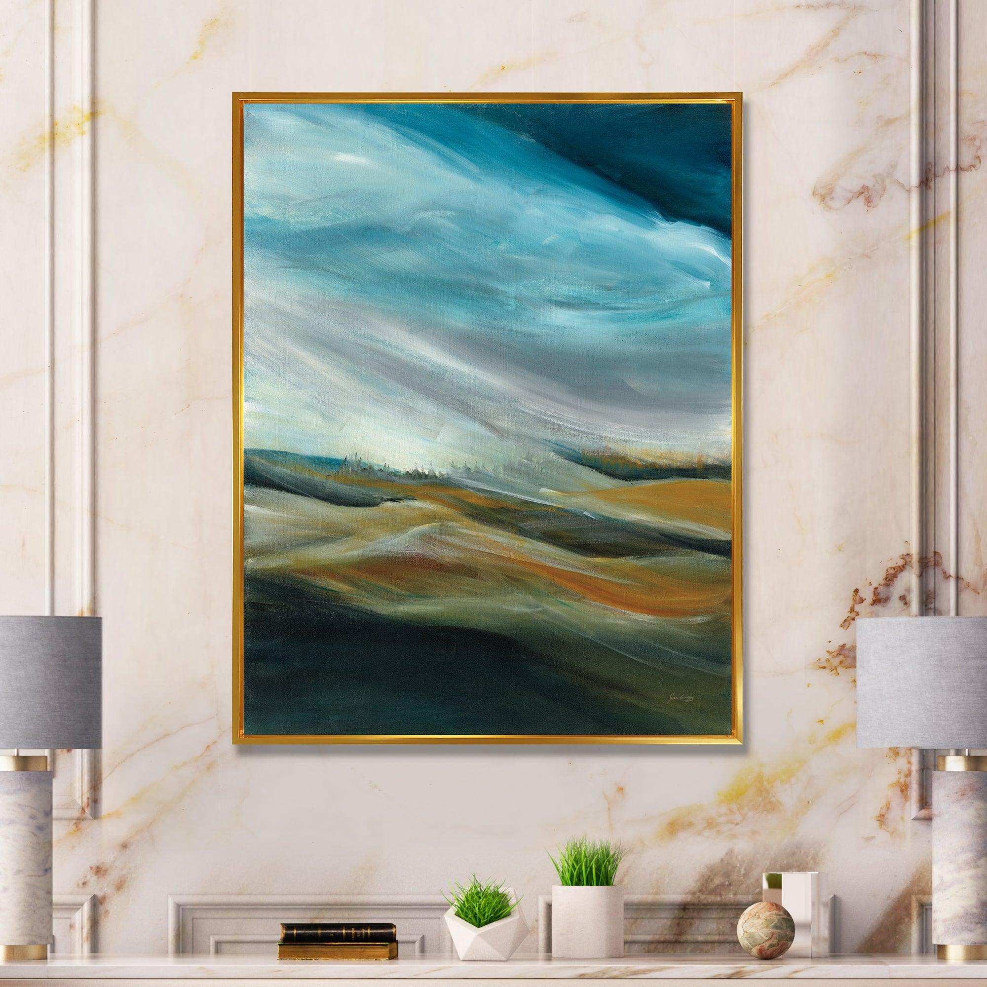 Watercolor Desert Storm Abstract Blue