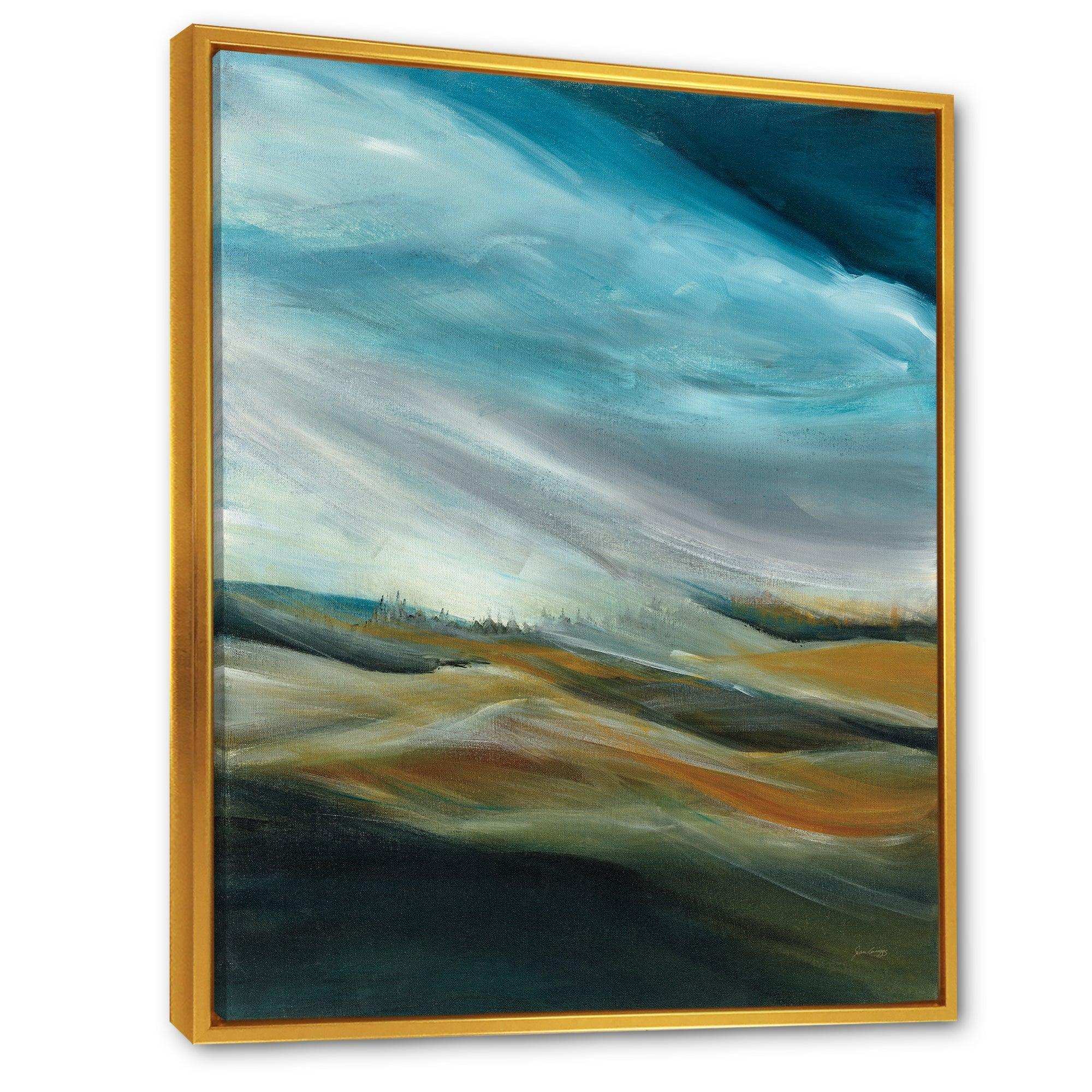 Watercolor Desert Storm Abstract Blue