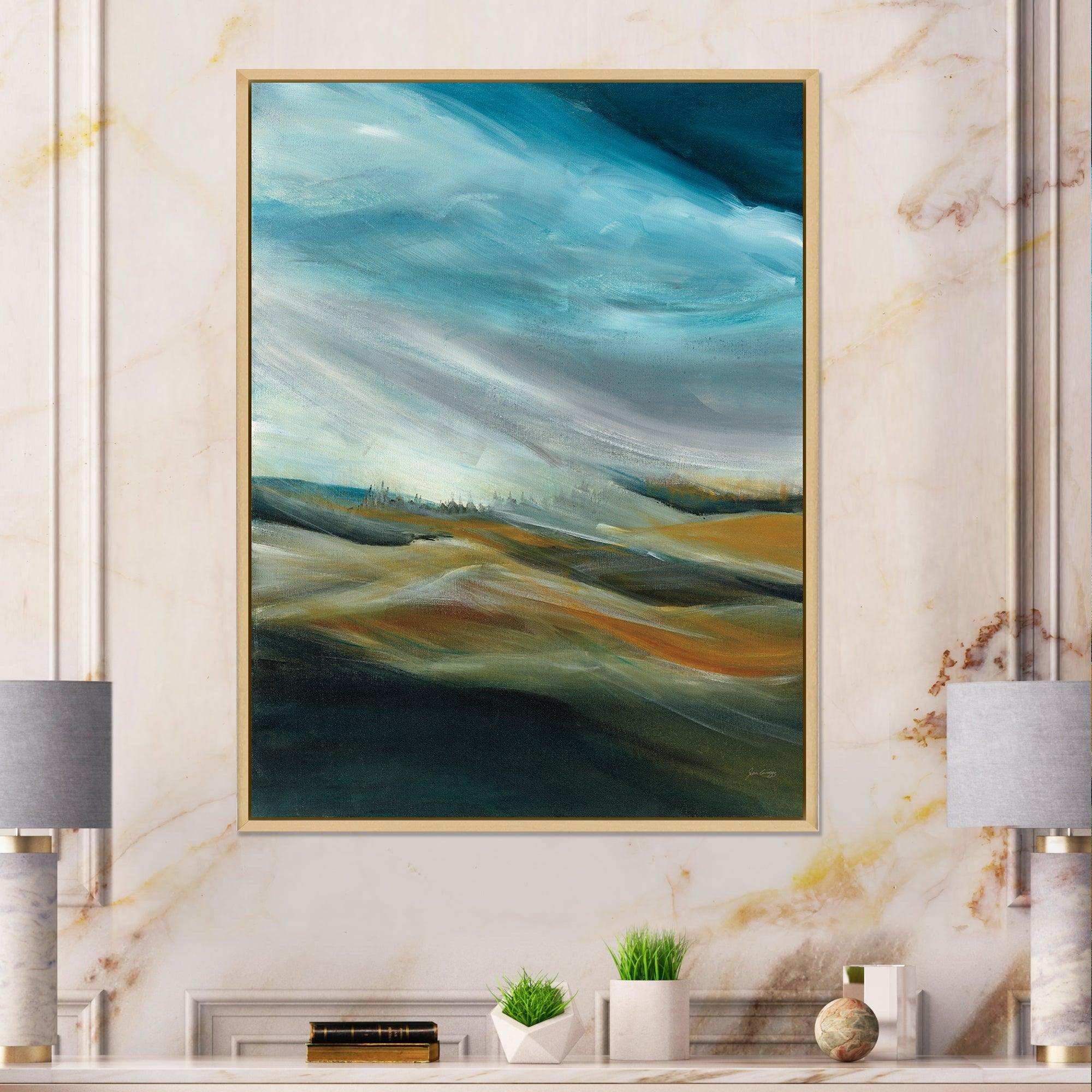 Watercolor Desert Storm Abstract Blue