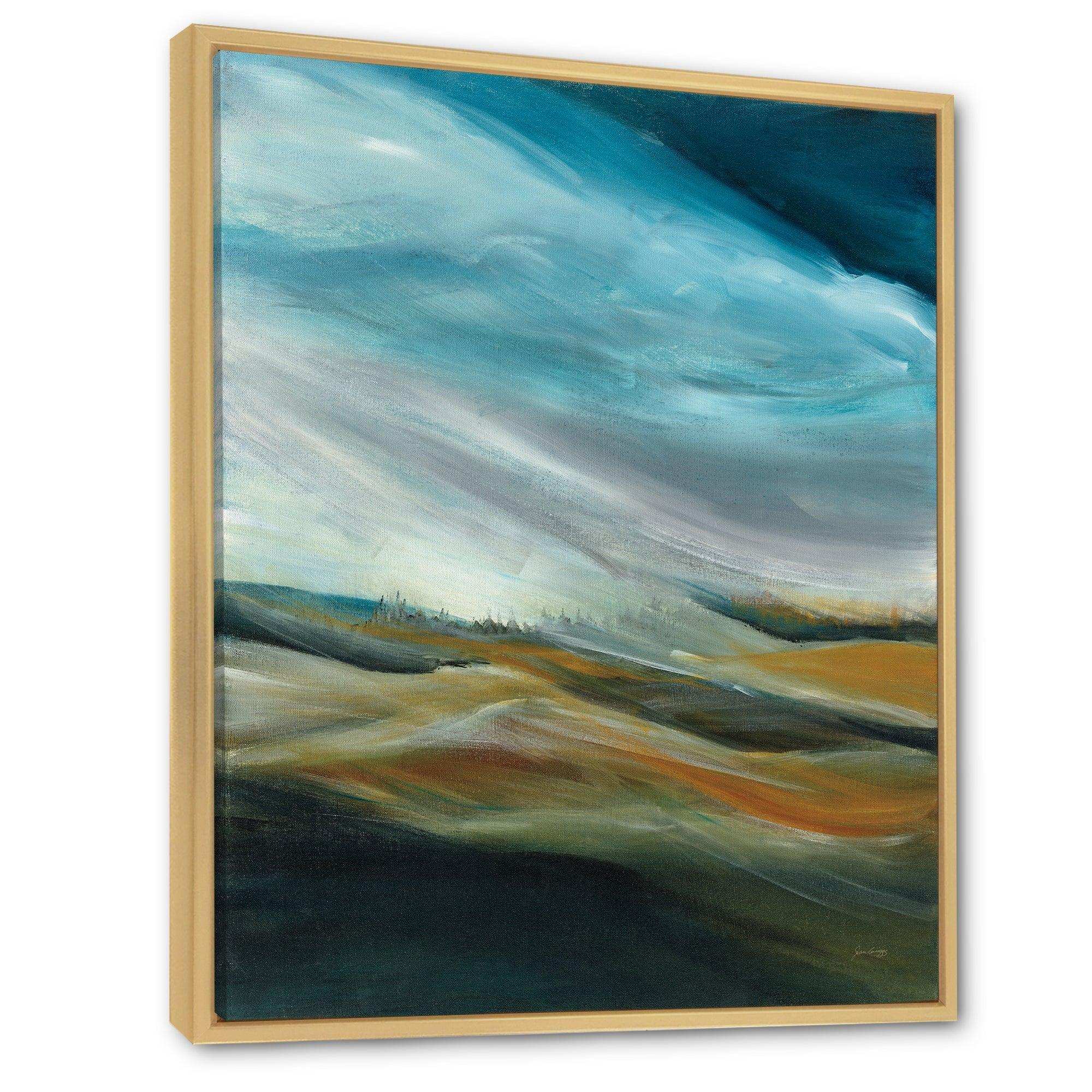 Watercolor Desert Storm Abstract Blue