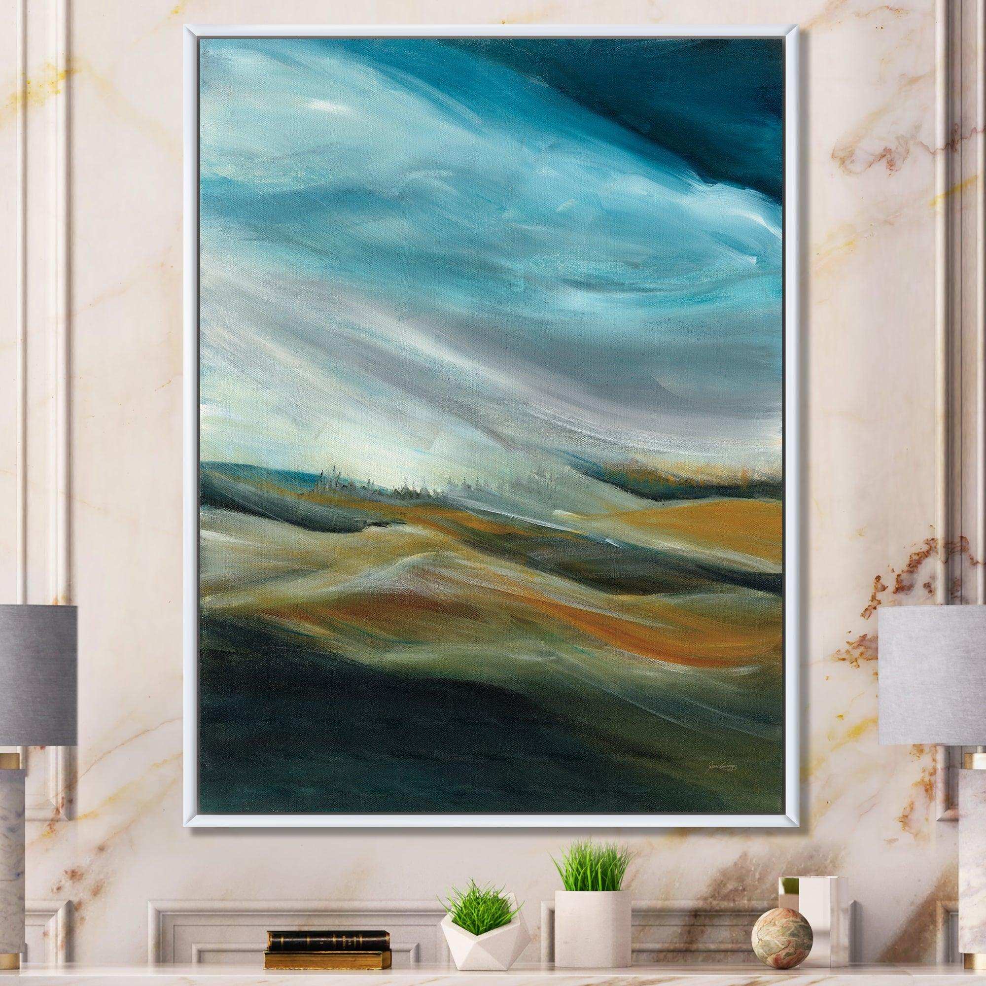 Watercolor Desert Storm Abstract Blue