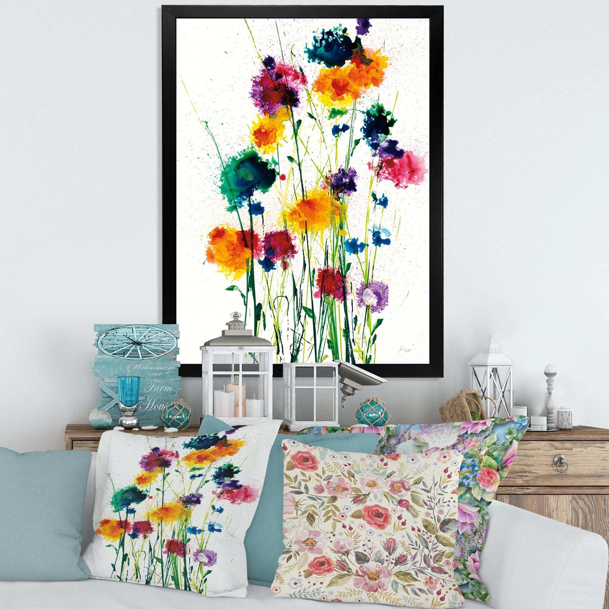 Indigo, Green And Yellow Watercolor