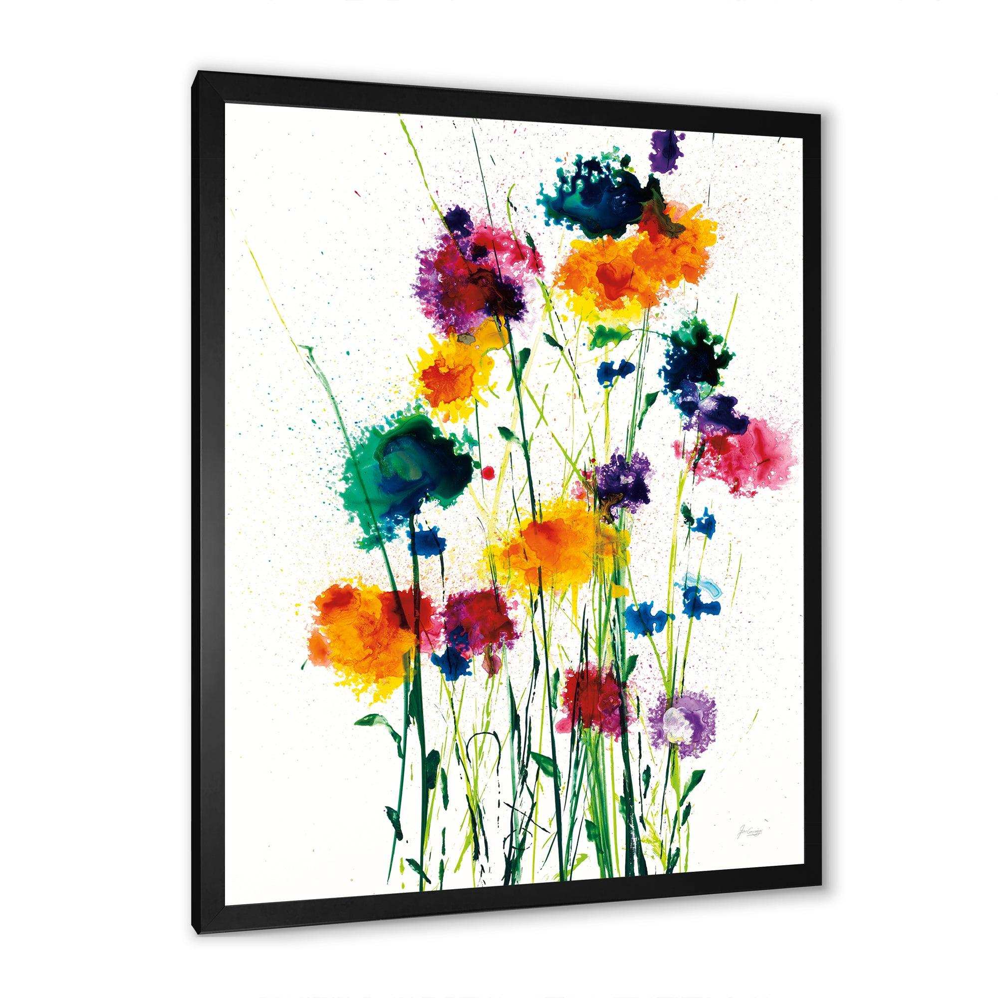 Indigo, Green And Yellow Watercolor