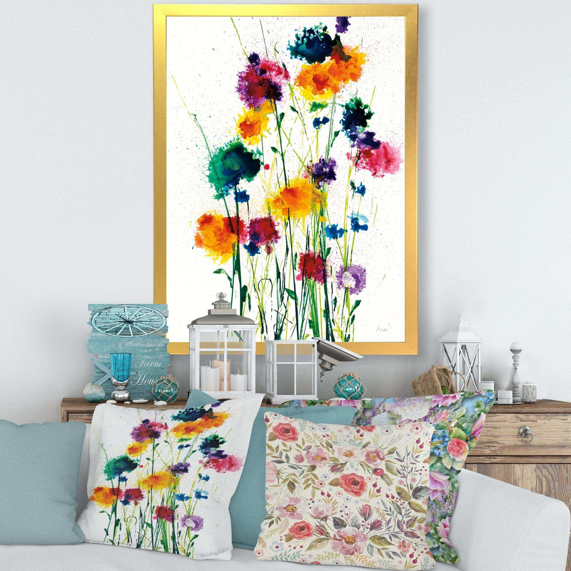 Indigo, Green And Yellow Watercolor