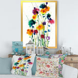 Indigo, Green And Yellow Watercolor