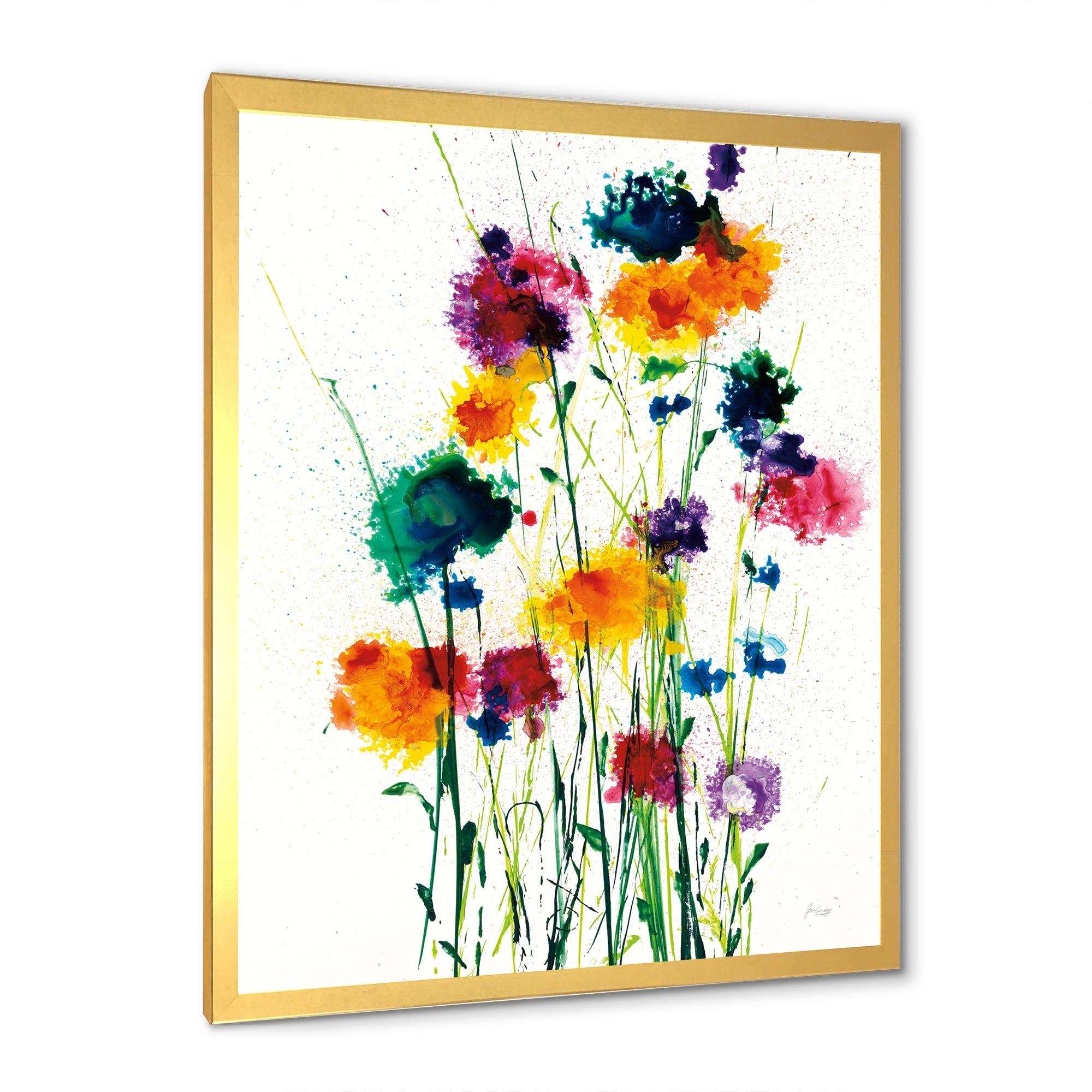 Indigo, Green And Yellow Watercolor