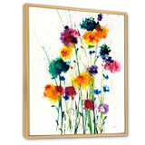 Indigo, Green And Yellow Watercolor