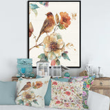 Farmhouse Bird on Flower Branch