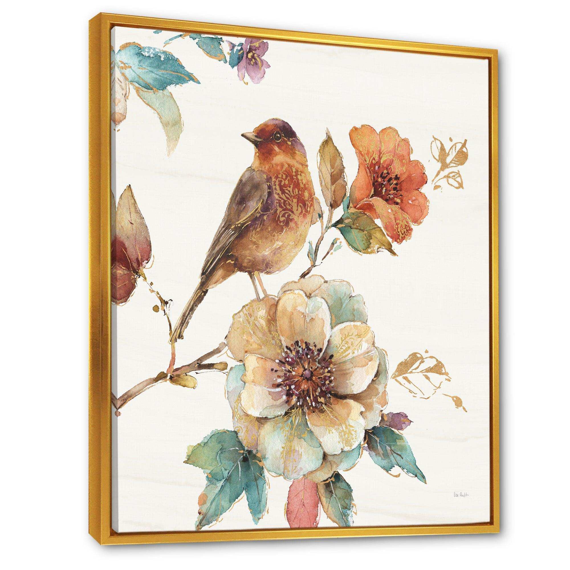 Farmhouse Bird on Flower Branch