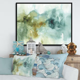 Abstract Watercolor Green House Framed Canvas Vibrant Black - 1.5 Thick