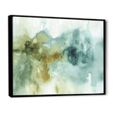 Abstract Watercolor Green House Framed Canvas Vibrant Black - 1.5 Thick