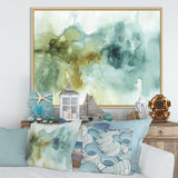 Abstract Watercolor Green House Framed Canvas Matte White - 1.5 Thick