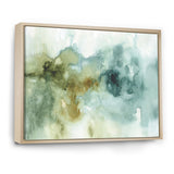 Abstract Watercolor Green House Framed Canvas Matte White - 1.5 Thick