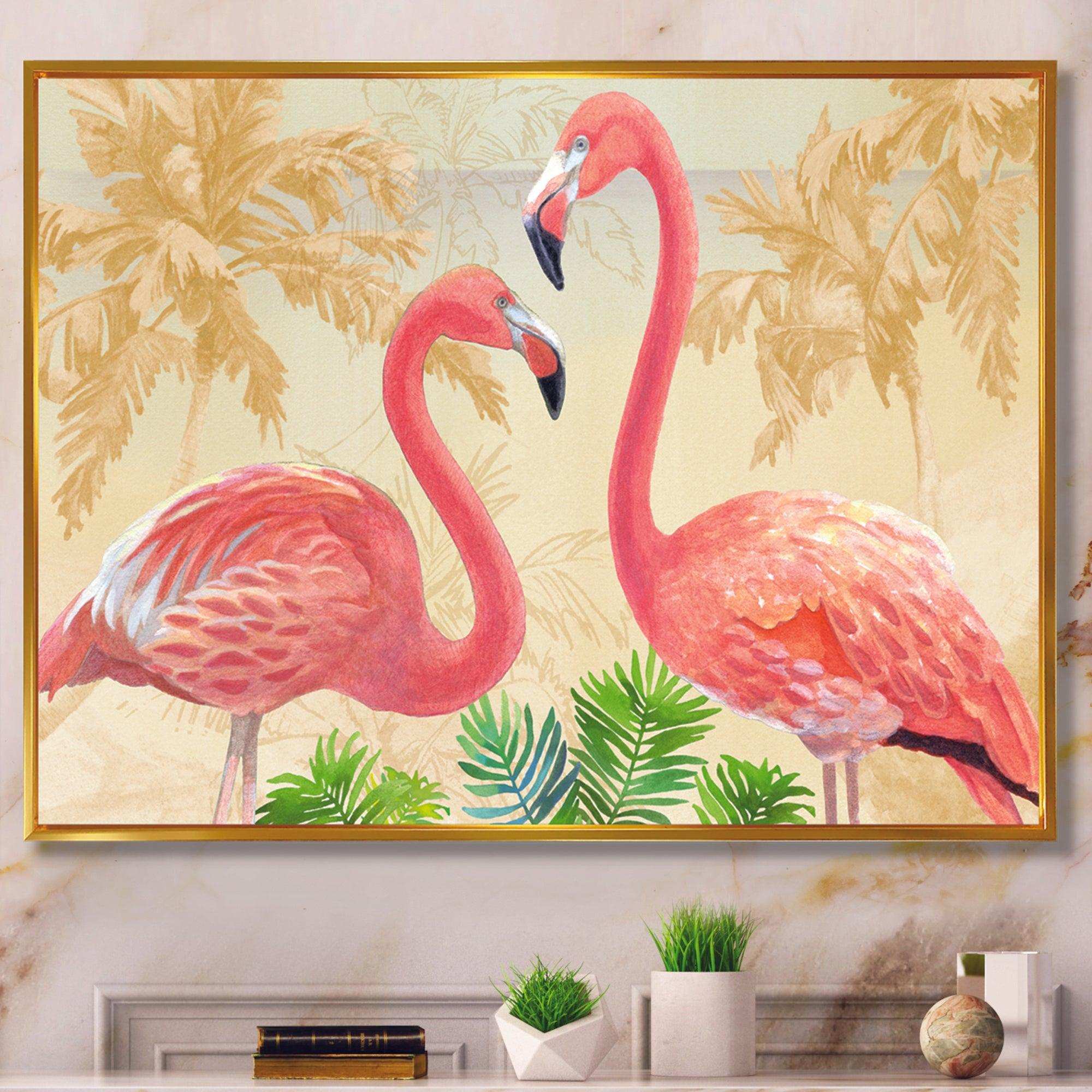 Gold Glam Flamingos