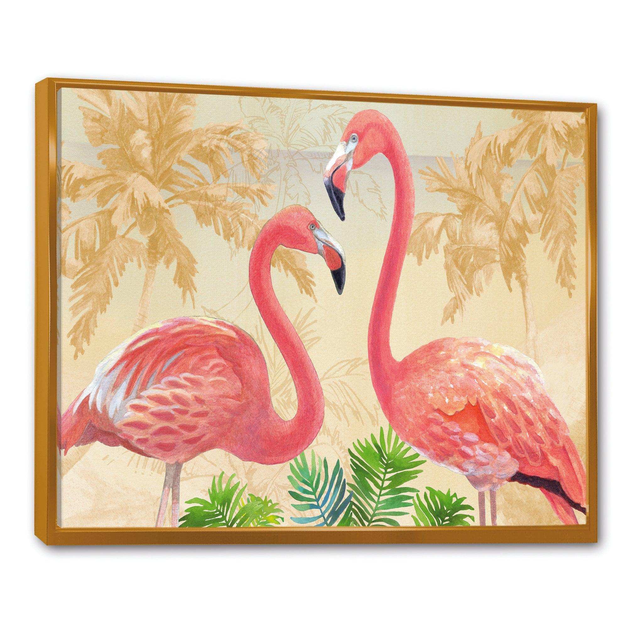 Gold Glam Flamingos