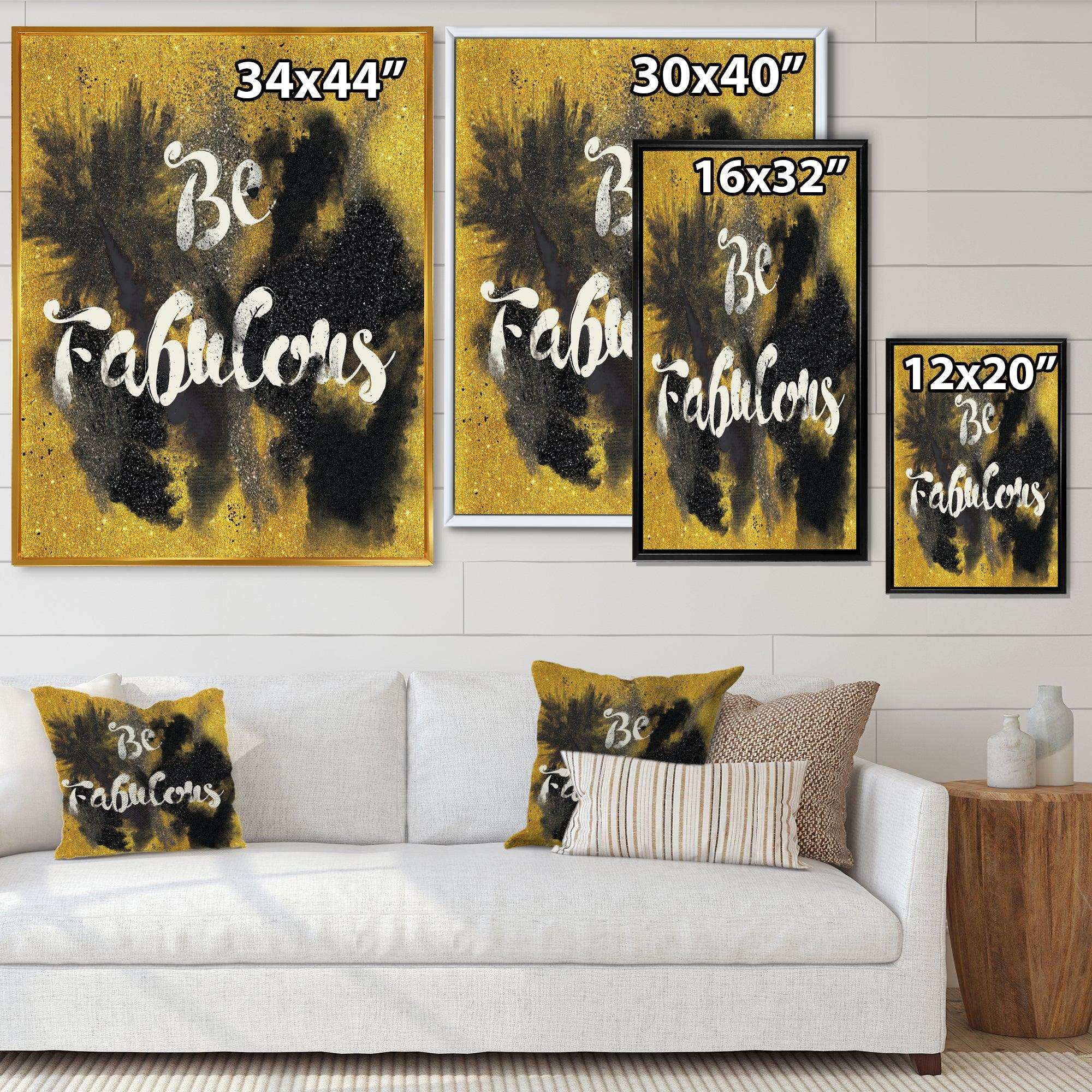 Be Fabulous Quote Black on Gold